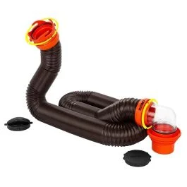 Camco Rhinoflex 15' Sewer Hose Kit W/4 In 1 Elbow Caps