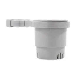 Camco Clamp-On Rail Mounted Cup Holder - Small For Up To 1-1/4" Rail - Grey