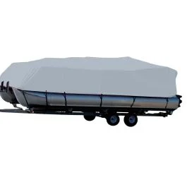 Carver Sun-Dura Styled-To-Fit Boat Cover F/18.5' Pontoons W/Bimini Top & Rails - Grey