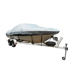 Carver Flex-Fit Pro Polyester Size 1 Boat Cover F/V-Hull Fishing Boats & Jon Boats - Grey