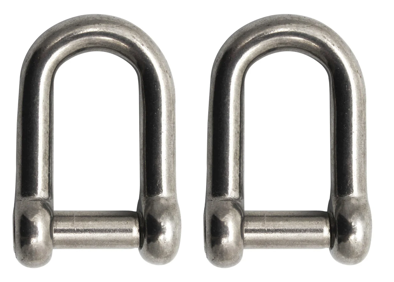 Extreme Max 3006.8399.2 BoatTector Stainless Steel D Shackle with No-Snag Pin - 3/8", 2-Pack - 3006.8399.2