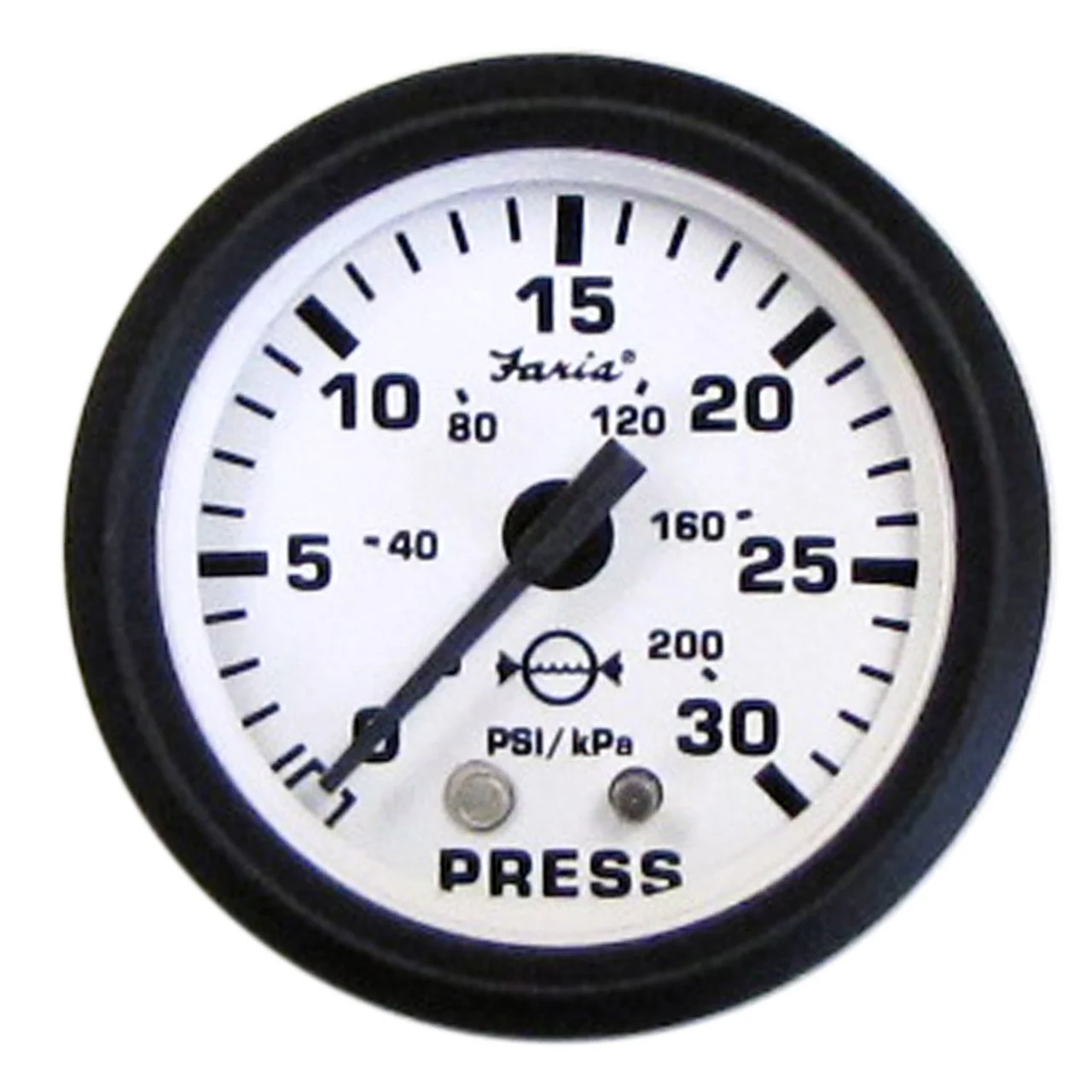 Faria 12903 Euro Water Pressure Gauge Kit (30 PSI) - 2", White - 12903