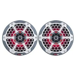 Ds18 Hydro 8" 2-Way Marine Speakers W/Rgb Led Lights - 125w Rms, 4-Ohm - Black Carbon Fiber