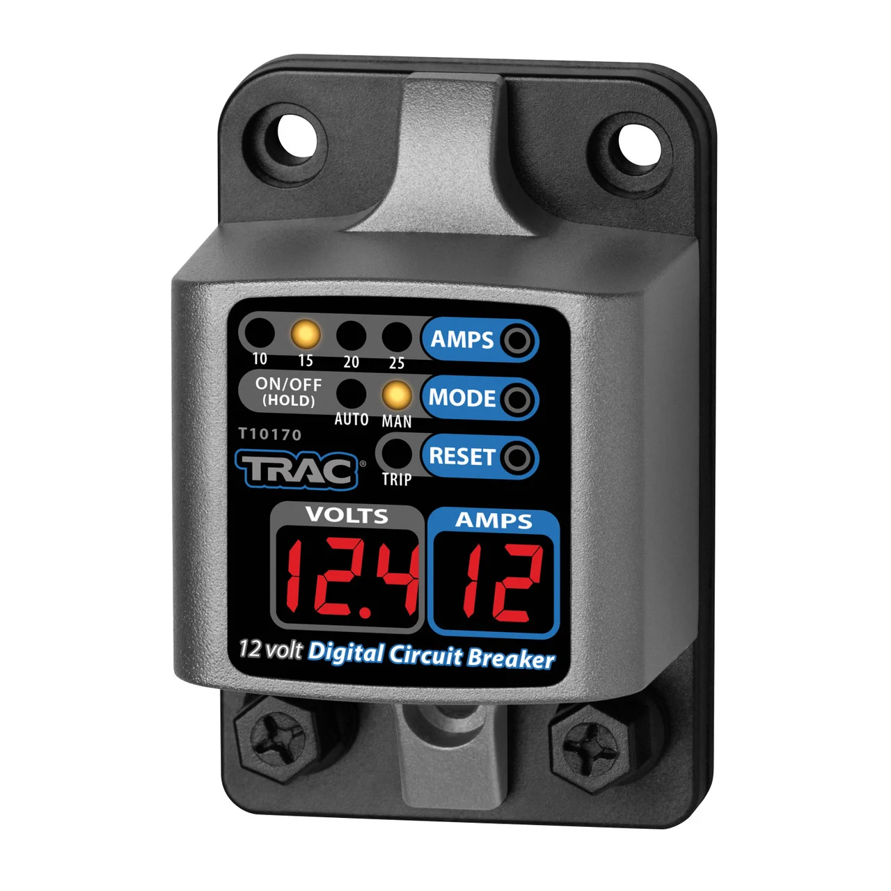 TRAC Outdoors T10170 12V Digital Circuit Breaker Wth Display Circuit Breaker, 10-25 Amps - 69401