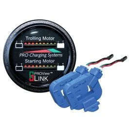 Dual Pro Lithium Battery Gauge - Dual - Round Display W/2 Current Transducers