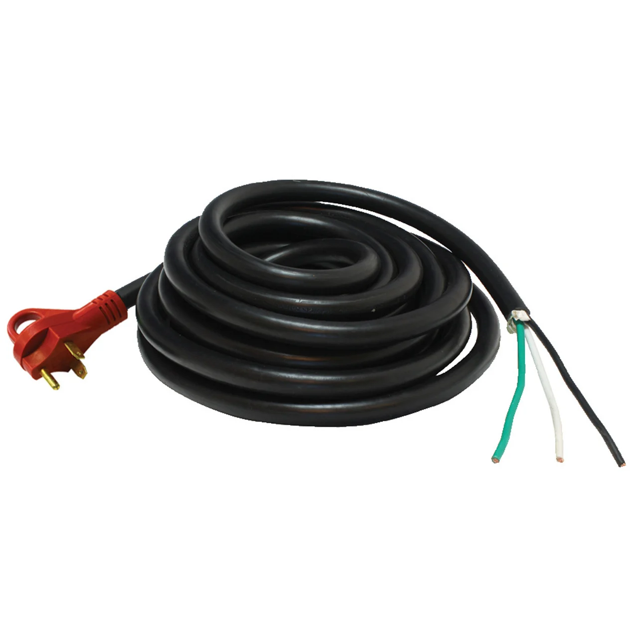 Valterra A10-3025END Mighty Cord 30 Amp Non-Detachable Power Cord w/Handle - 25', Red - A10-3025END