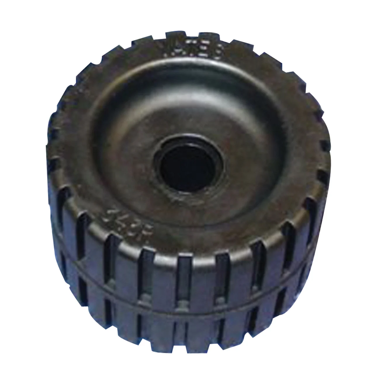 C.H. Yates 343R-6P Black Rubber Ribbed Roller - 4.375 in. x 0.75 in. - 343R-6P