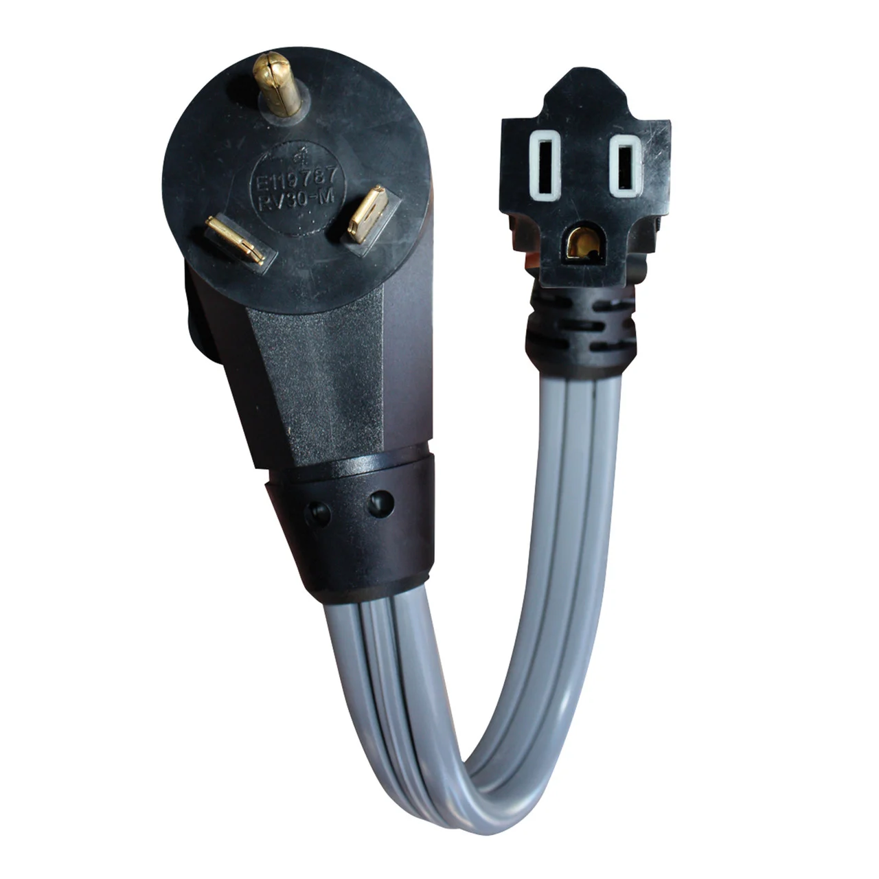 Voltec 16-00569 Flat Wire Adapter - 15A F - 30A M, 12" - 16-00569