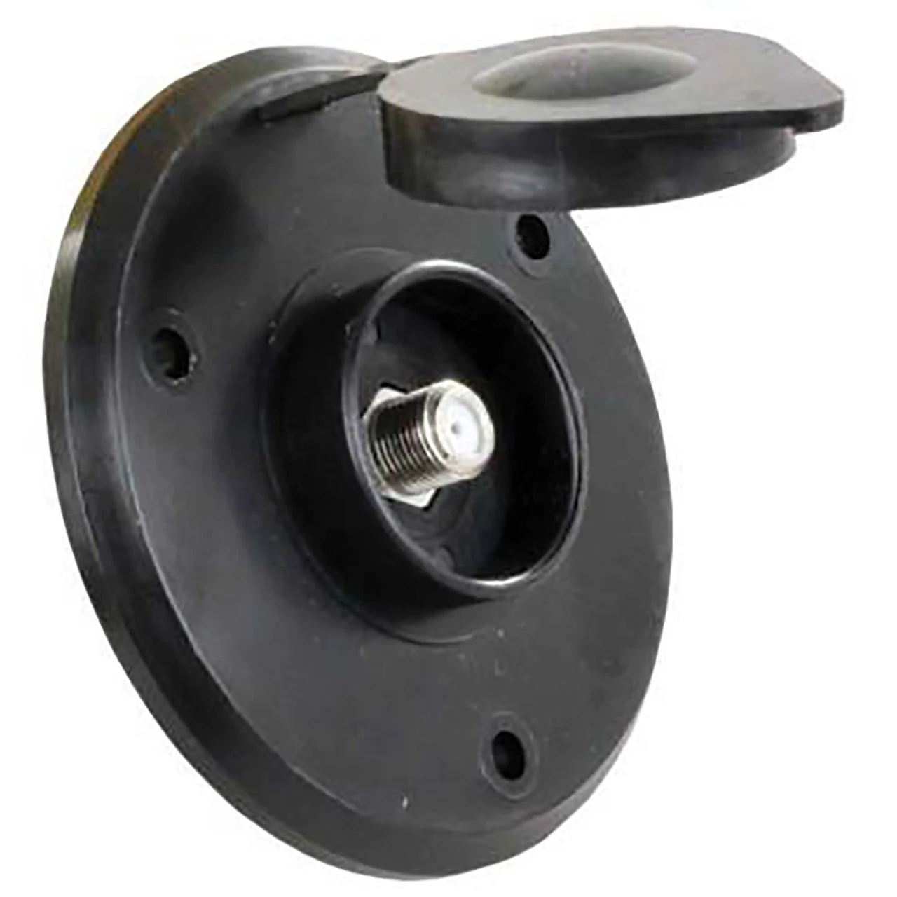 Thetford 94321 Coax Cable TV Plate - 3.125", Black - 94321