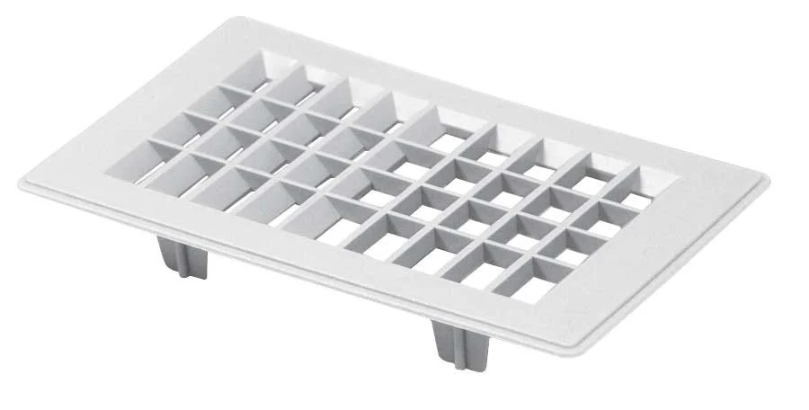 D&W 7848RWH-2H-UL Plastic Floor Register - 4" x 8", White - 7848RWH-2H-UL