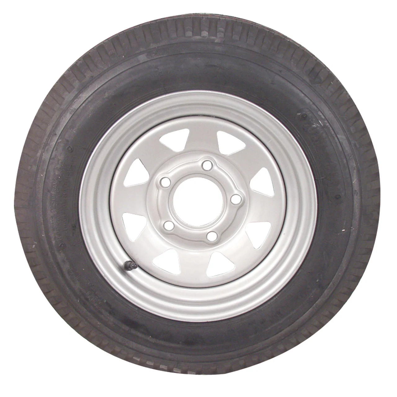 Americana Tire and Wheel 30818 Economy Bias Tire and Wheel 5.30 x 12 C/5-Hole - Painted Silver Spoke Rim - 30818
