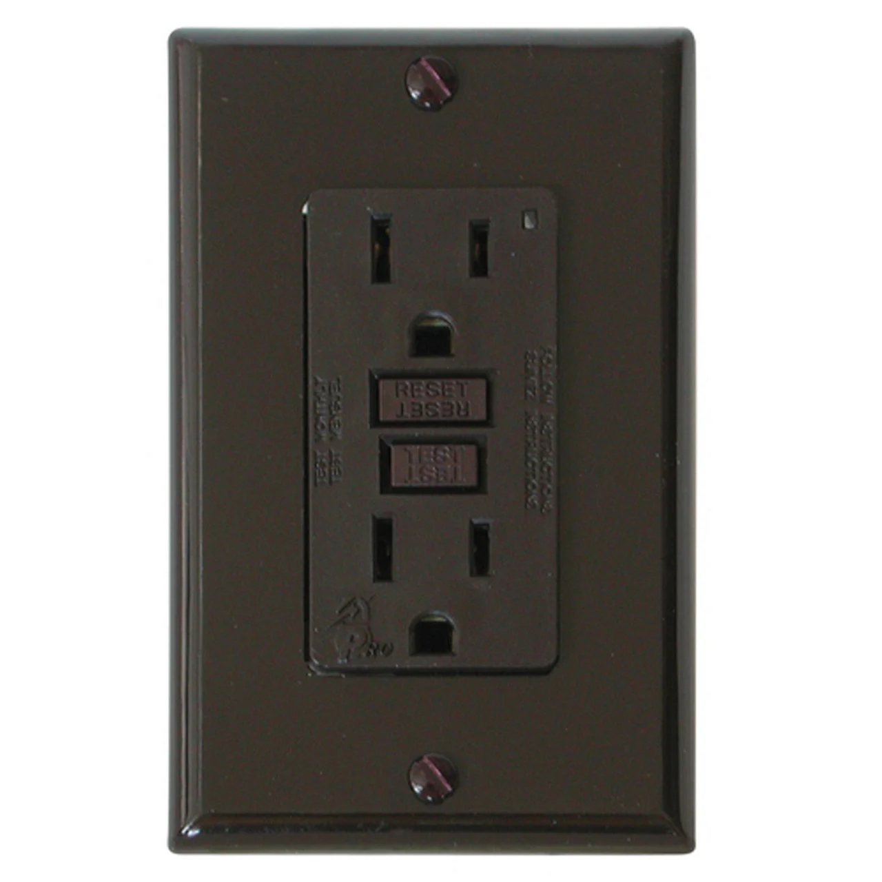 Diamond Group DG15BVP GFI Receptacle with LED Indicator Light - 15A, 120V, Brown - DG15BVP