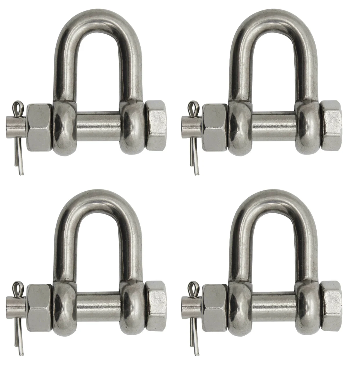 Extreme Max 3006.8363.4 BoatTector Stainless Steel Bolt-Type Chain Shackle - 1", 4-Pack - 3006.8363.4