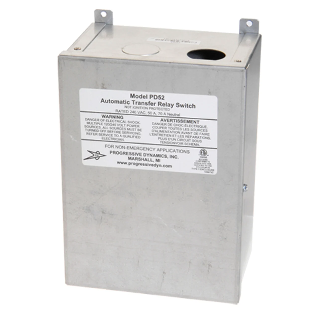 Progressive Dynamics PD52V 5200 Series Automatic Transfer Switch - 240 VAC, 50 Amp w/Screw - PD52V