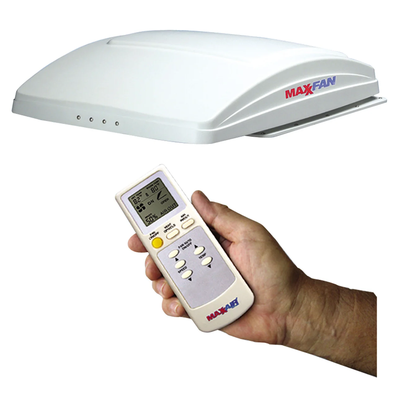 MAXXAIR 00-07000K MaxxFan Deluxe with Remote - White - 00-07000K
