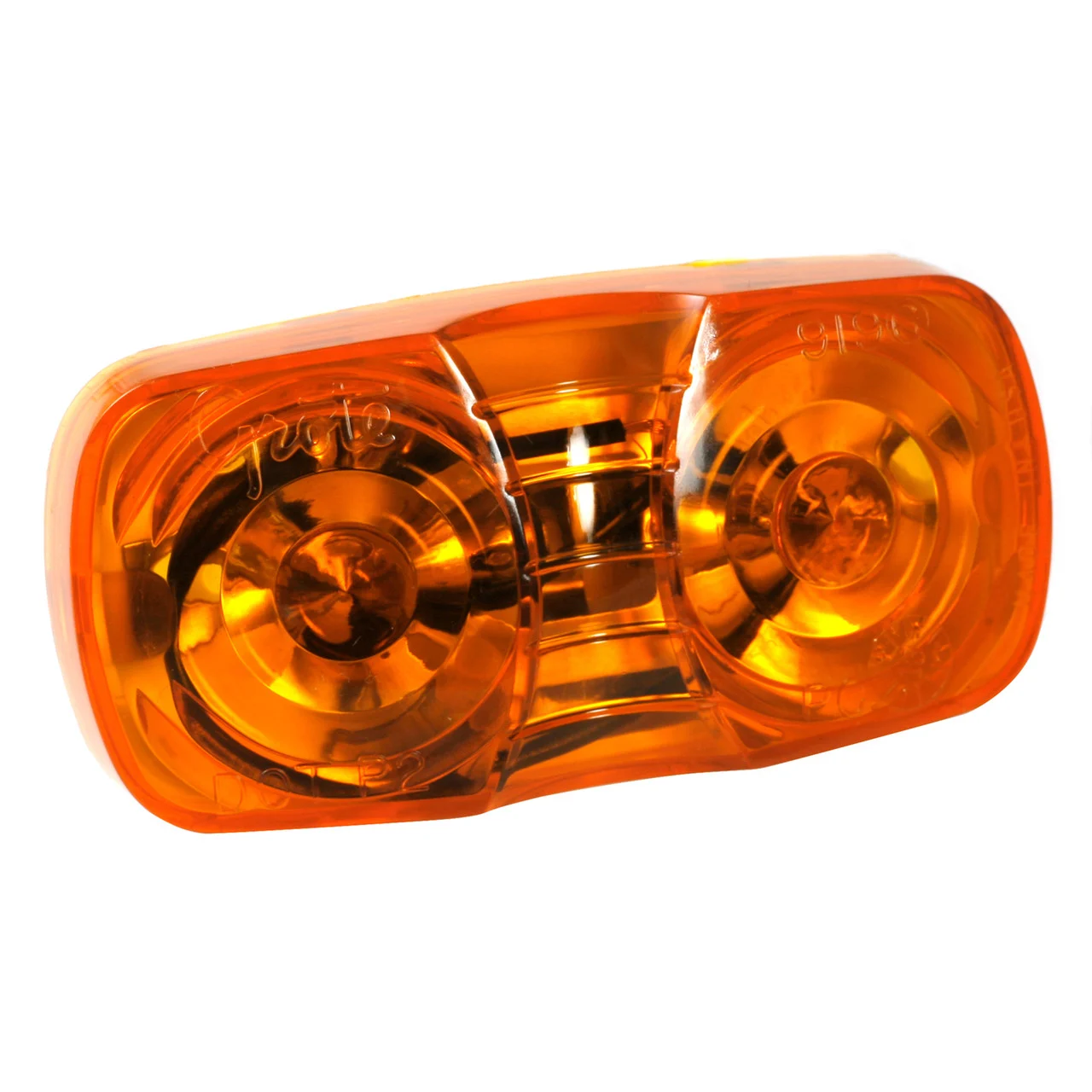 Grote 46793-5 Two-bulb Duramold Square-corner Clearance Marker Light - Amber (retail Packaging) - 46793-5