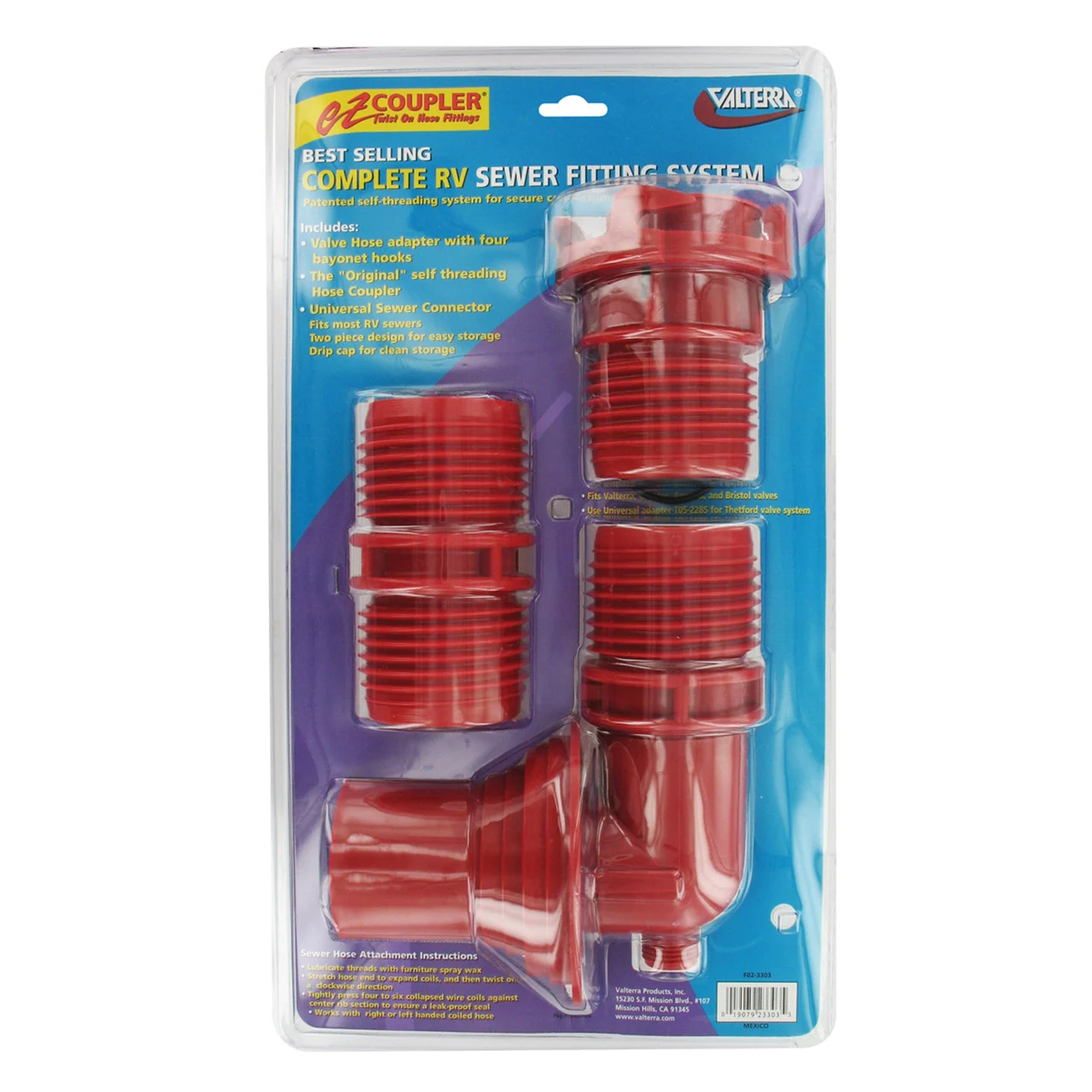 Valterra F02-3303 EZ Coupler 3-Piece System - Red - F02-3303