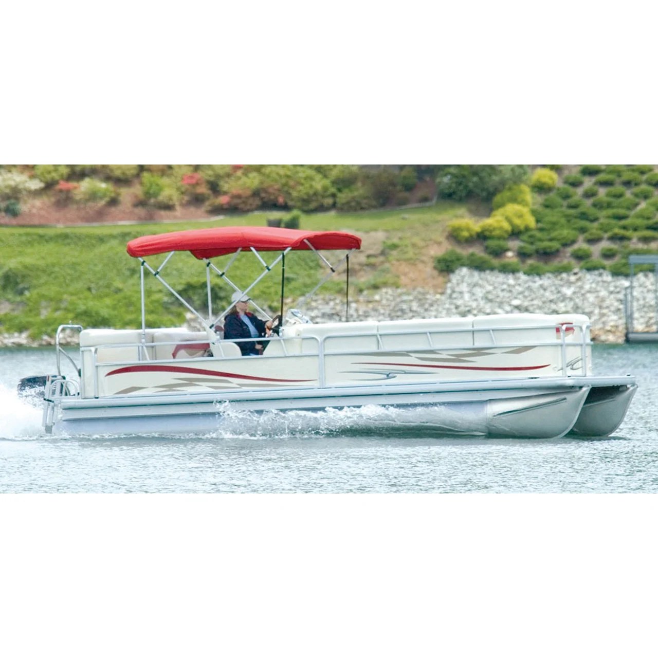 Carver 50510 Ready-to-Assemble Frame for Sunbrella Pontoon Bimini Top with Running Light Cut-Out - 50510