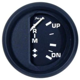 Faria Euro Black 2" Trim Gauge F/ Mercury / Mariner / Mercruiser / Volvo Dp / Yamaha '01 And Newer