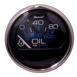 Faria Chesapeake Black 2" Oil Pressure Gauge (80 Psi)