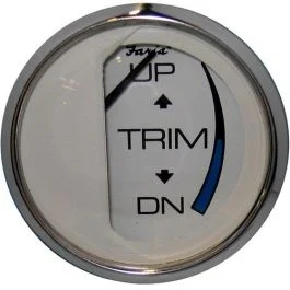 Faria Chesapeake White Ss 2" Trim Gauge (Mercury / Mariner / Mercruiser / Volvo Dp / Yamaha - '01 And Newer)
