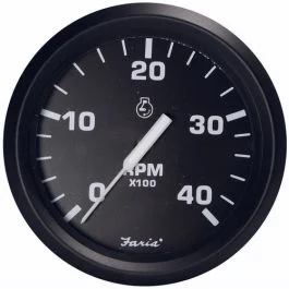 Faria Euro Black 4" Tachometer - 4000 Rpm (Diesel - Magnetic Pick-Up)