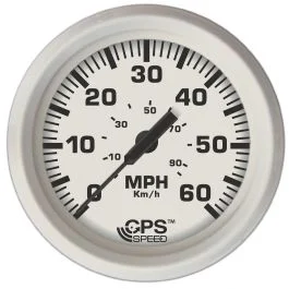 Faria Dress White 4" Gps Speedometer - 60 Mph