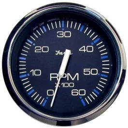 Faria Chesapeake Black 4" Tachometer - 6000 Rpm (Gas) (Inboard & I/O)