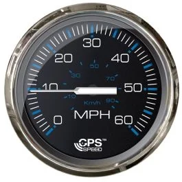Faria Chesepeake Black 4" Studded Speedometer - 60mph (Gps)