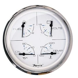 Faria Chesapeake White Ss 5" Multifunction Gauge