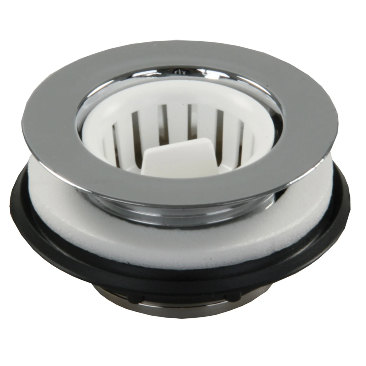 JR Products 95035 Strainer with Threaded Basket - Chrome - 95035