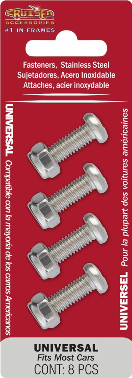 Cruiser Accessories 80630 Stainless Steel License Plate Fasteners - Pack of 4 - 80630