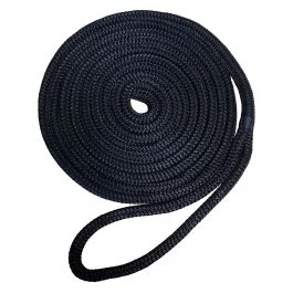 Robline Premium Nylon Double Braid Dock Line - 3/8" X 15' - Black