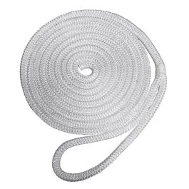 Robline Premium Nylon Double Braid Dock Line - 1/2" X 35' - White