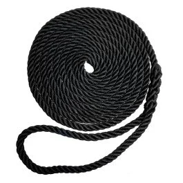 Robline Premium Nylon 3 Strand Dock Line - 1/2" X 20' - Black