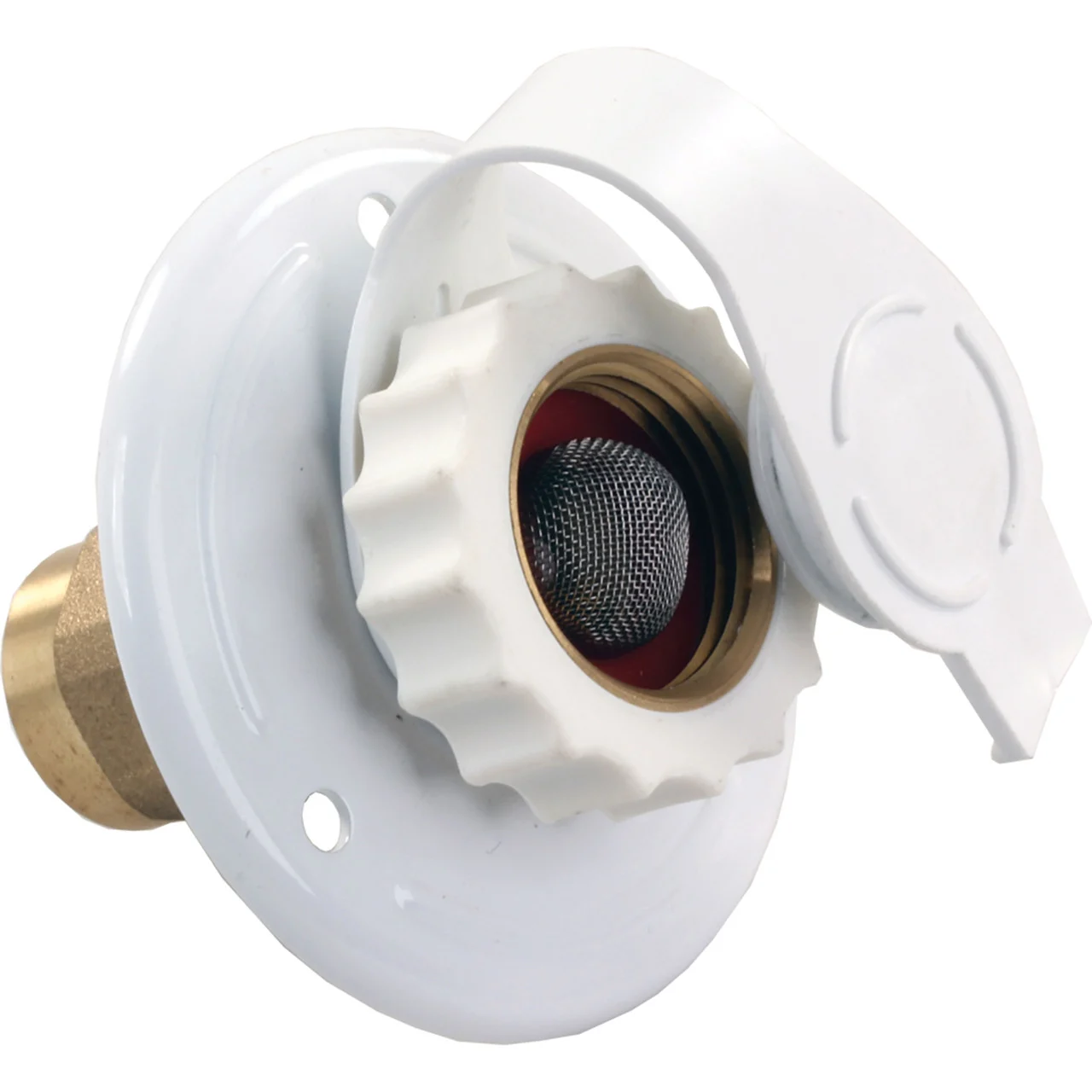JR Products 62155 White Aluminum City Water Flange - 12" FPT x 3/4" - 62155