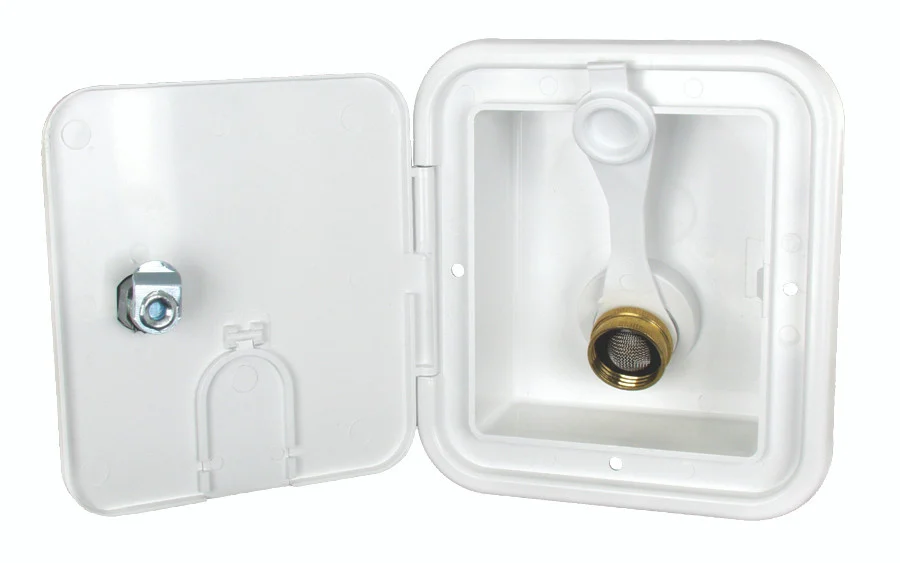 Thetford 94225 City/Gravity Water Hatch with Brass Check Valve - Polar White - 94225