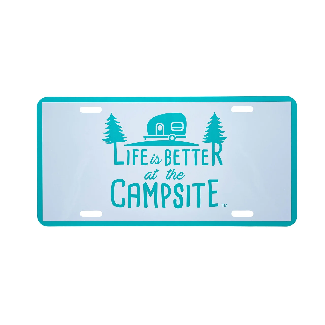 Camco 53251 "Life is Better at the Campsite" License Plate - Teal - 53251