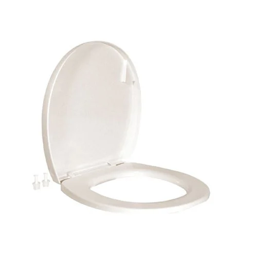 Thetford 36503 Toilet Seat for Tecma Silence Plus RV Toilets - Bone with Chrome Hinges - 36503