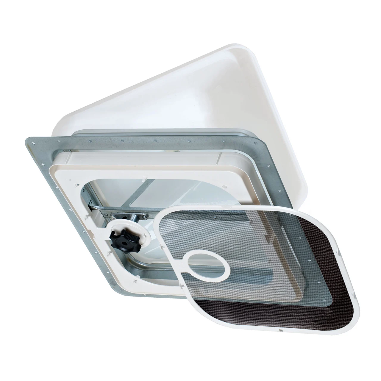 Ventline V2092-501-00 Ventadome V2092 Series Radius Corner Non-Powered Ventilator Without Garnish - Birch White - V2092-501-00