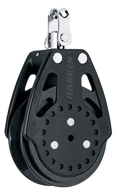 Harken Power3 - 57 mm Ratchamatic Block, Swivel - 3/8" Line, 500 Lb. Work Load - Standard Grip, Black