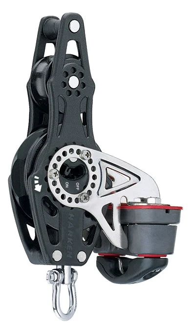 Harken Fiddle Swivel Ratchet Carbo Block w/Cam Cleat, Becket - 57mm