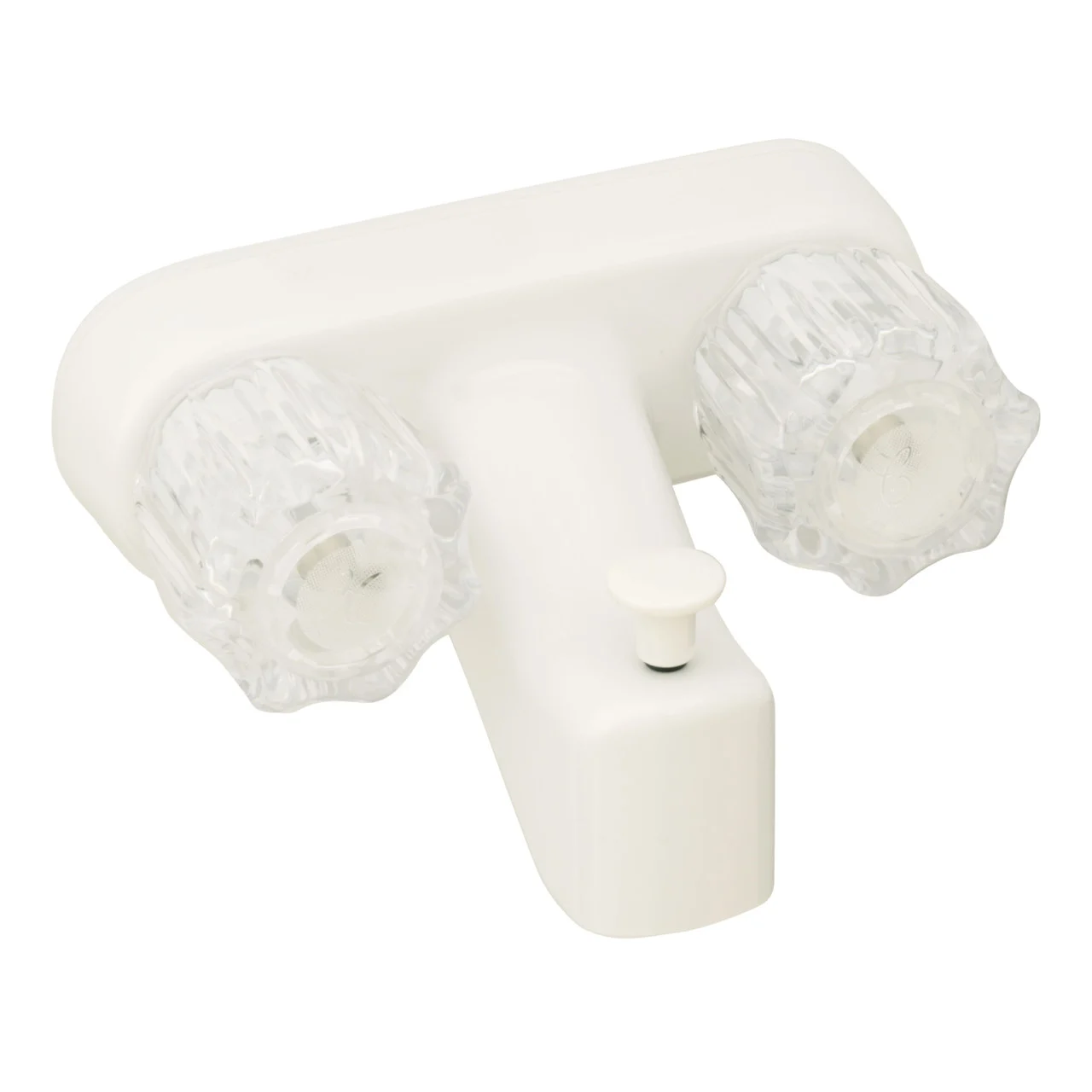 Empire Brass U-YJW41VBW RV Non-Metallic Tub/Shower Diverter with Smoked Crystal Handles and Vacuum Breaker - 4", White - U-YJW41VBW