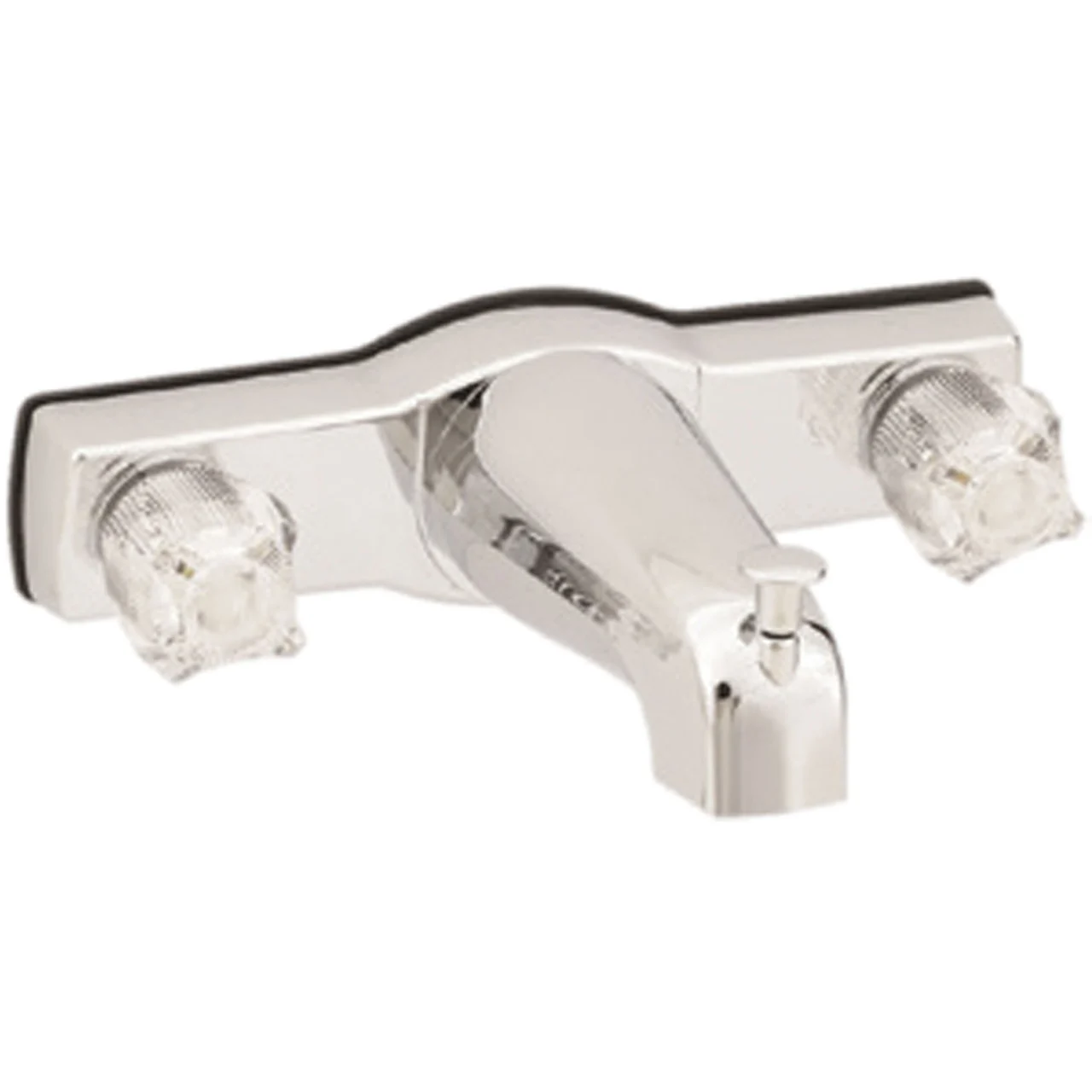 American Brass J68 RV Metallic Chrome Tub/Shower Diverter Faucet with Crystal Handles 8" - Includes Shower Kit - J68