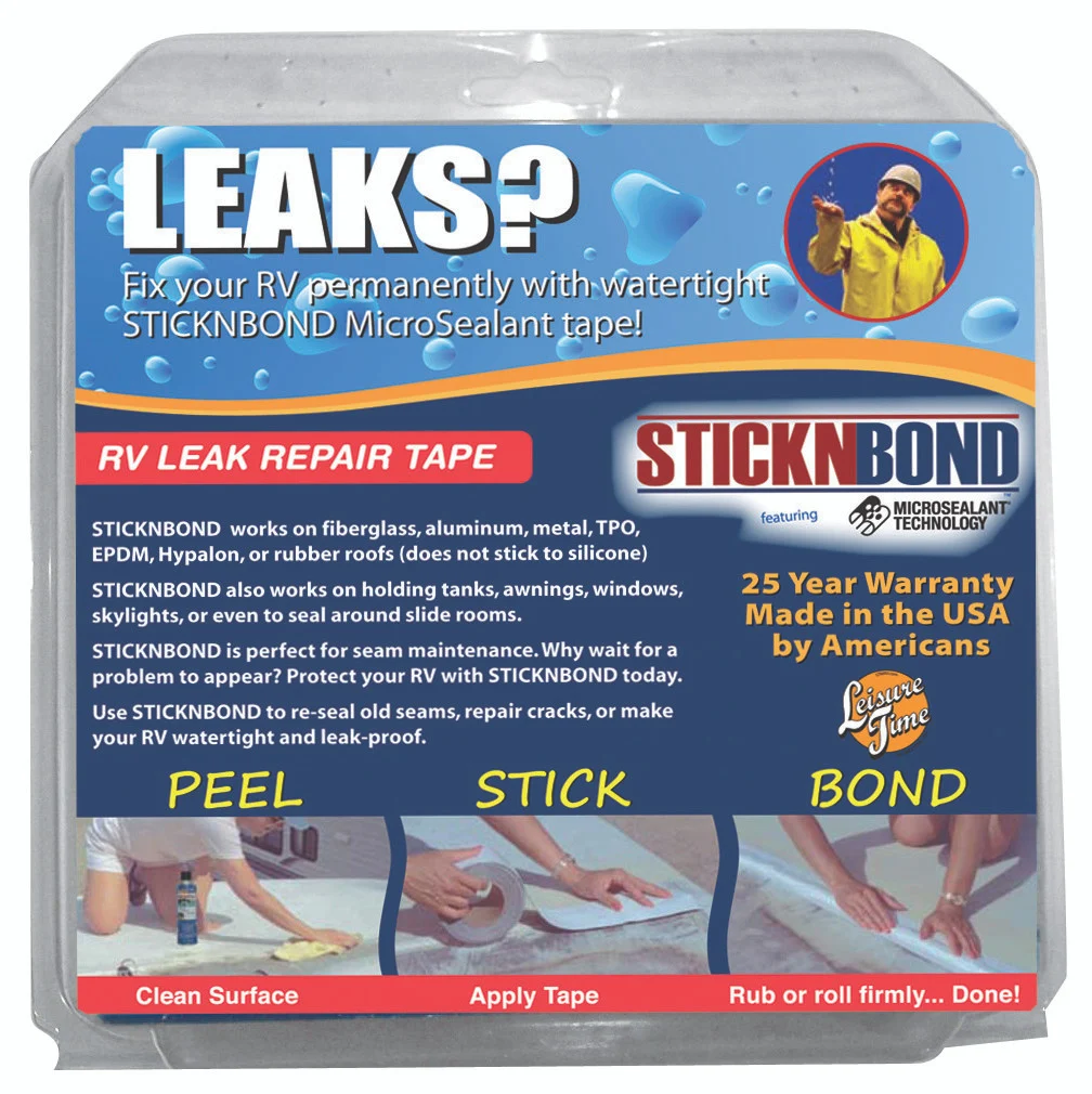 Leisure Time 60022 STICKNBOND RV Leak Repair Tape - Aluminum, 4 in. x 25 ft. - 60022