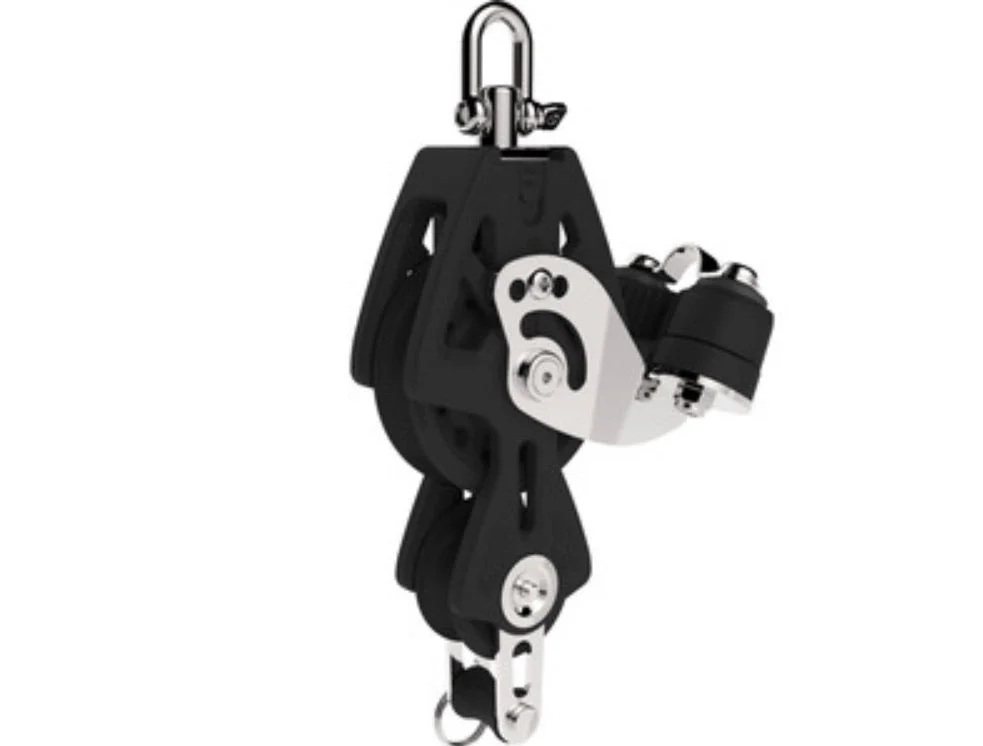 LEWMAR 72 mm Synchro Fiddle Block - Swivel, Becket, Cam Cleat, 29927239BK