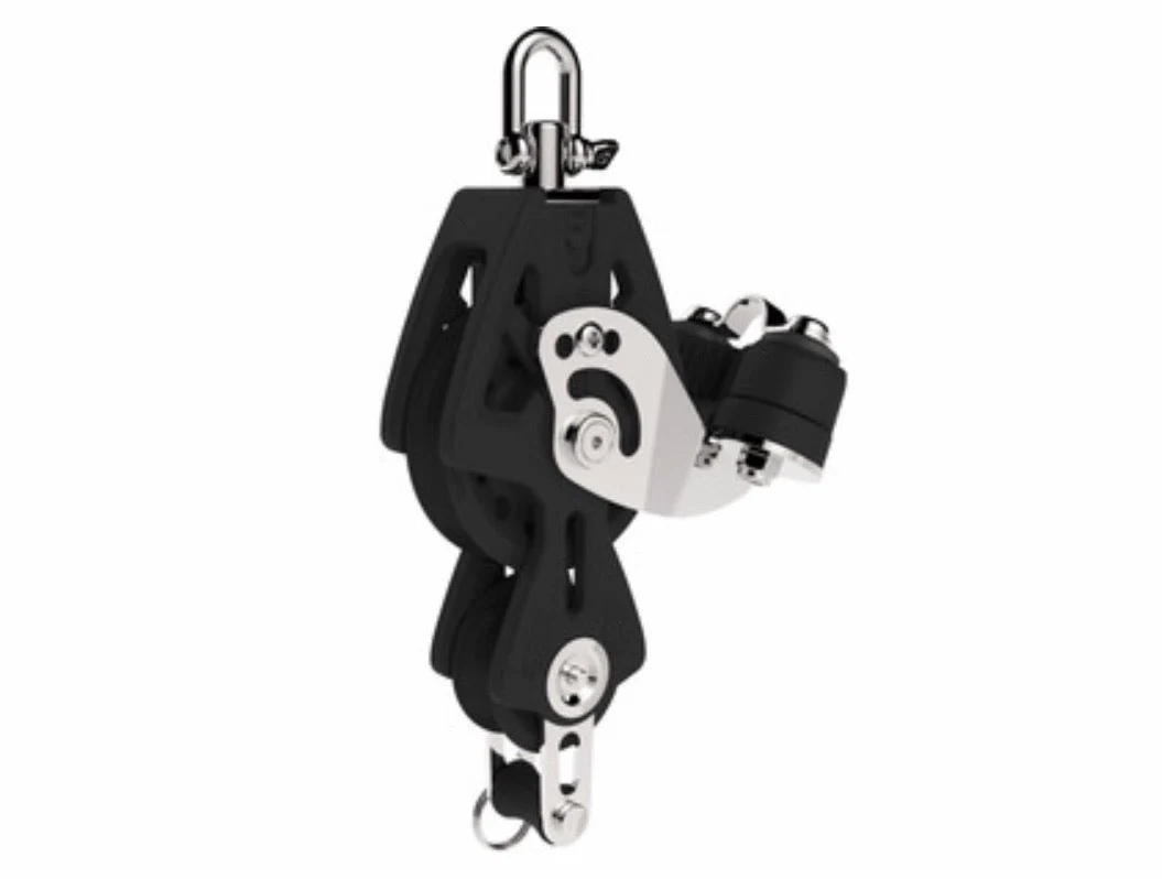 LEWMAR 60 mm Synchro Fiddle Block - Swivel, Becket, Cam Cleat, 29926039BK