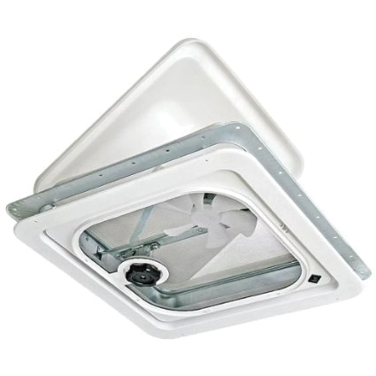 Ventline V2092SP-35 Ventadome V2092 Series Radius Corner Non-Powered Ventilator with 2-5/32" White Garnish - Blue/Gray - V2092SP-35