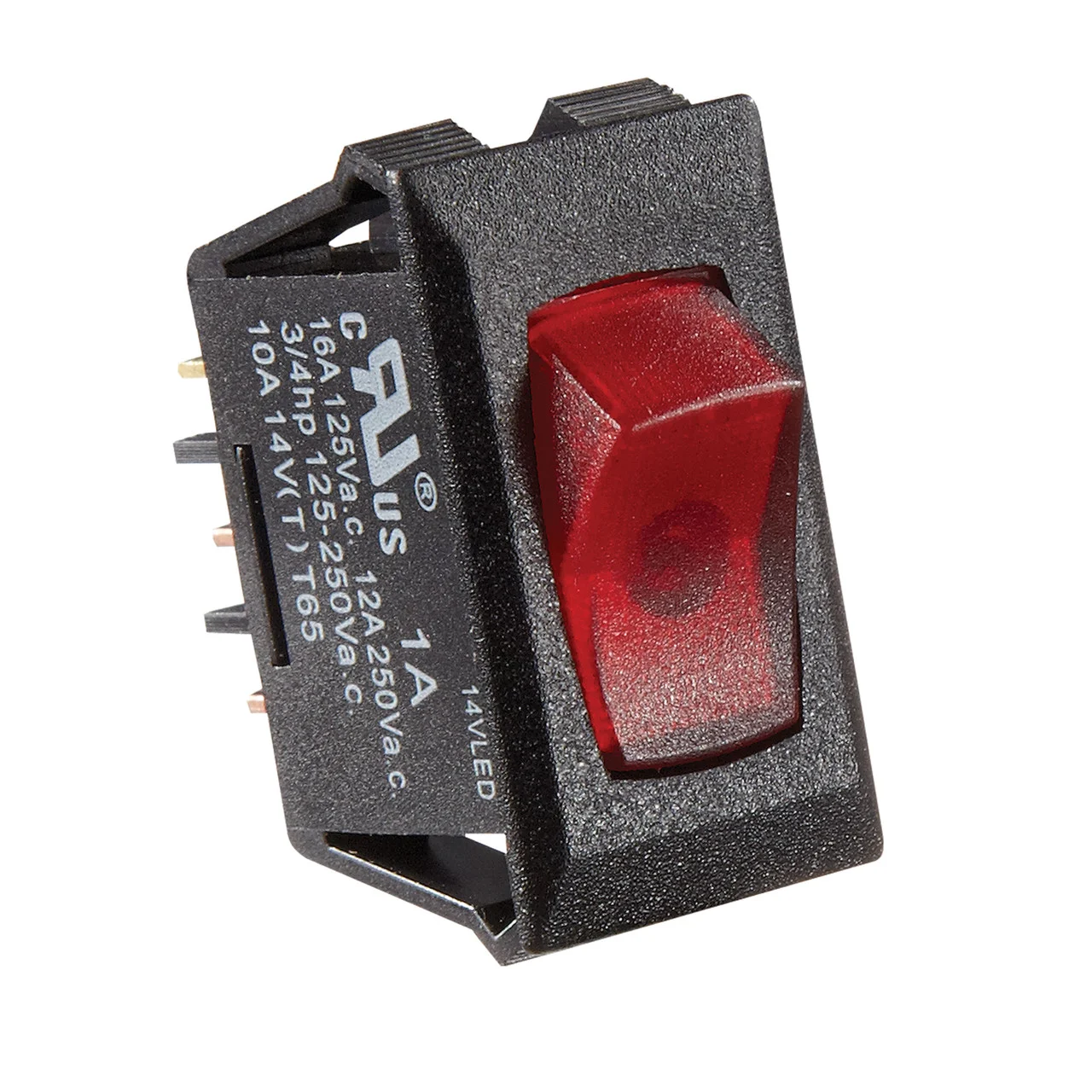 RV Designer Collection S247 Rocker Switch 10A Black W/Red - S247