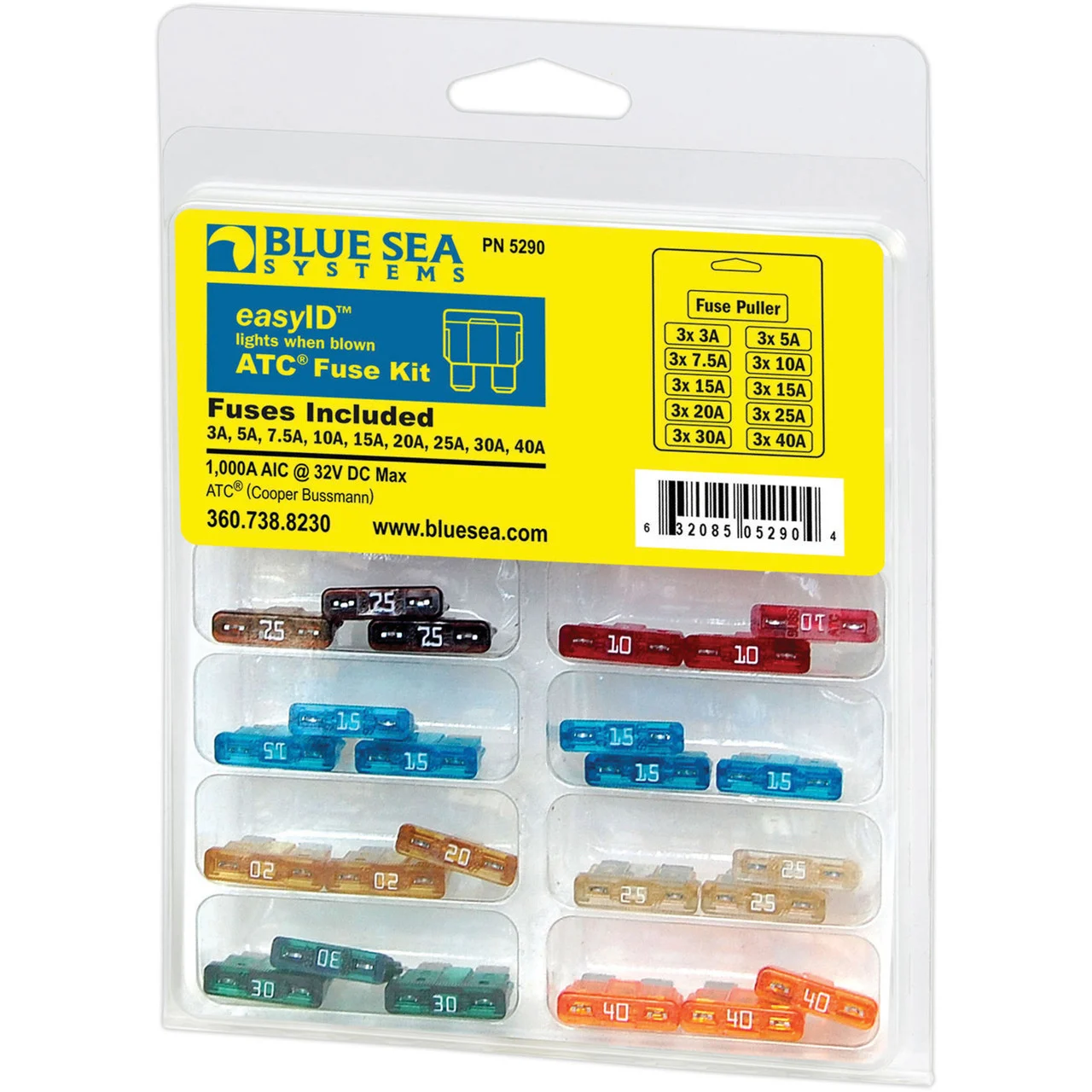 Blue Sea Systems 5290-BSS EasyID Illuminating ATC Fuse Kit - 5290-BSS